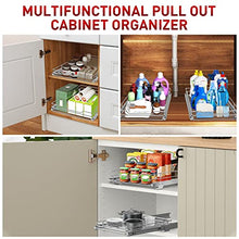 Load image into Gallery viewer, Pull Out Cabinet Organizer, Tksrn Heavy Duty Slide Out Pantry Shelves Sliding Drawer Storage For Kitchen, Bathroom, Home, 12.4" W x 16.5" D, Wire Frame, Chrome Finish