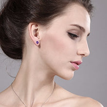 Load image into Gallery viewer, Gem Stone King Sterling Silver Round Purple Amethyst Women's Stud Earrings 6mm 1.50 Carat Total Weight