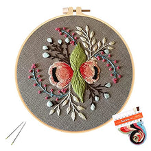 Load image into Gallery viewer, Louise Maelys Embroidery Starter Kit Full Range of Stamped Cross Stitch Kits for Beginner Including Embroidery Cloth with Pattern, Embroidery Hoop, Color Threads, Tools Kit