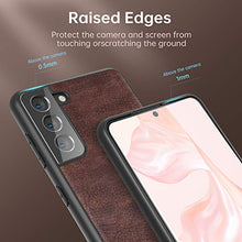 Load image into Gallery viewer, Salawat Galaxy S21 Case, Slim PU Leather Vintage Shockproof Phone Case Cover Lightweight Soft TPU Bumper Hard PC Hybrid Protective Case for Samsung Galaxy S21 6.2inch 2021 (Dark Brown)