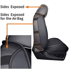 Load image into Gallery viewer, Aierxuan Seat Covers for Cars Full Set Chevy Chevrolet Silverado GMC Sierra Pickup 2007-2022 1500 2500HD 3500HD Crew Double Extended Cab Waterproof Leather Seat Protectors (Full Set, Black)