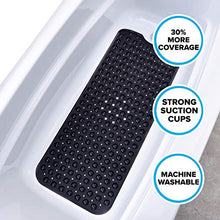Load image into Gallery viewer, SlipX Solutions Extra Long Bath Tub & Shower Mat 39x16, Wet Floor Non-Slip for Elderly & Kids Bathroom, Longer Than Standard Bathtub Mats, 200 Suction Cups, Drain Holes, Machine Washable, Light Blue