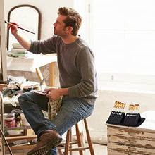 Load image into Gallery viewer, DUGATO Paint Brush Holder & Organizer, Premium Black Canvas Bag, Case Brush For 15 Pcs Oil, Acrylic, Watercolor Paintbrushes, Artist Brush Carrying Case/w Pop-Up Flaps (Brush Not Included)