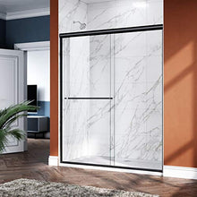 Load image into Gallery viewer, ELEGANT Double Sliding Shower Door 60 in. W x 72 in. H,Semi-Frameless Glass Shower Screen Panel 1/4" Clear Glass Bathroom Doors Bypass Shower Enclosure,Black Hardware