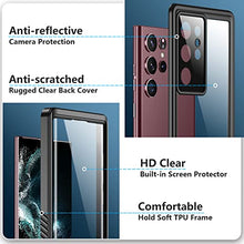 Load image into Gallery viewer, SPIDERCASE for Samsung Galaxy S22 Ultra Case, Waterproof Built-in Screen Protector Full Protection Heavy Duty Shockproof Anti-Scratched Rugged Case for Galaxy S22 Ultra 5G 6.8'' 2022 (Black)