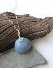 Load image into Gallery viewer, Natural Celestite/ Angelite sterling silver handmade pendant