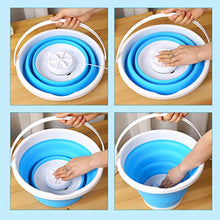 Load image into Gallery viewer, Mini Washing Machine, Formemory Portable Folding Bucket Turbo Ultrasonic Washing Machine Personal Travel Washing Machine with Remote Control for Lazy Magic Laundry Machine(Blue)