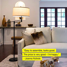 Load image into Gallery viewer, Brightech Ava Industrial Floor Lamp - Standing Lamp for Bedroom That Matches Your Farmhouse, Rustic Style - Height Adjustable,Tall Pole Lamp for Living Room Lighting - Elegant Light for Office