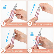 Load image into Gallery viewer, Rechargeable Nail Drill Electric Nail File, Professional 35000RPM Nail Drills for Acrylic Nails, Portable Electric E File for Gel Nails, Manicure Pedicure Polishing Shape Tools with 11Pcs Drill Bits