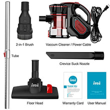 Load image into Gallery viewer, INSE Vacuum Cleaner Corded I5 Stick Vacuum Cleaner 18KPA Powerful Suction 600W Motor Multipurpose 3 in 1 Handheld Vacuum Cleaner Vermilion