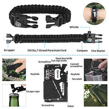 Load image into Gallery viewer, JINAGER Survival kit, Professional Emergency Survival gear 15 in 1, Upgraded Tactical Defense Tool for Hiking Camping Climbing Adventures, Emergency Tool Gift for Men Boy Car