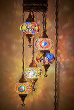 Load image into Gallery viewer, (Choose from 12 Designs) Turkish Moroccan Mosaic Glass Chandelier Lights Hanging Ceiling Lamps (XLarge-2)