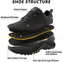 Load image into Gallery viewer, Wantdo Men's Waterproof Hiking Shoes Water Resistant Leather Boot Shoes Outdoor Trail Oxford Walking Shoes Black 10 M US