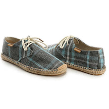 Load image into Gallery viewer, Alexis Leroy Checked Canvas Men Espadrilles New Blue 41 M EU / 7-7.5 M US