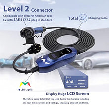 Load image into Gallery viewer, MUSTART Level 2 Portable EV Charger (240 Volt, 25ft Cable, 40 Amp), Electric Vehicle Charger Plug-in EV Charging Station with NEMA 14-50P (Update Version)
