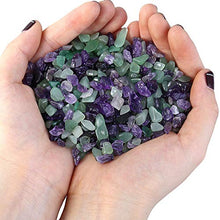 Load image into Gallery viewer, SUNYIK Amethyst/Green Aventurine Tumbled Chips Crystal Crushed Pieces Irregular Shaped 1pound(About 460 Gram)