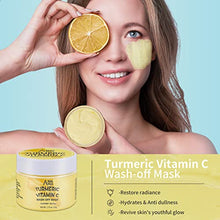 Load image into Gallery viewer, ANAIRUI Turmeric Vitamin C Facial Mask 3-in-1 Travel Mini Kit - Clay Mask, Peel Off Mask, Wash-Off Cream Mask, for Acne & Dark Spots, Oily Skin, Facial Spa Treatment 1.75 oz × 3 ea