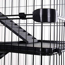 Load image into Gallery viewer, Large Indoor Small Animal Pet Habitat Hutch Cage Playpen Guinea Pig Ferret Chinchilla Rabbit Bunny Cat Kitten With Solid Platform and Ramp, Leakproof Litter Tray (0.9-Inch Wire Spacing, 4-Floor)