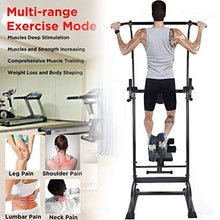 Load image into Gallery viewer, KINGC Heavy Multi-Functional Fitness Rack Adjustable Power Tower Push Up/Pull Up/Chin Up Bar Sit Up Bench Dip Stands Home Gym Full Body Exercise Fitness Equipment Workout Machine 330 Lbs Black