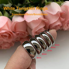 Load image into Gallery viewer, iTungsten 8mm White Tungsten Carbide Wedding Bands for Men Women Engagement Rings I Love You Engraved Polished Shiny Comfort Fit