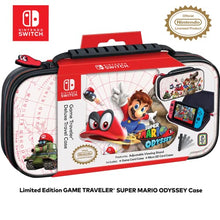 Load image into Gallery viewer, Game Traveler Nintendo Switch Licensed Mario Odyssey Case - Adjustable Viewing Stand & Game Case Storage , Protective Vinyl Hard Shell Case with Deluxe Carry Handle - Nintendo Switch and Switch OLED