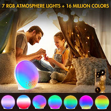 Load image into Gallery viewer, Sunrise Alarm Clock, Full Screen Wake Up Light with Sunrise Simulation, Dual Alarms, FM Radio, 8 Natural Sounds & Snooze, 3 Light Modes, Bedroom Digital Alarm Clock for Heavy Sleepers Adults Kids