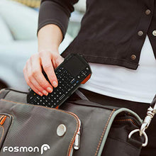 Load image into Gallery viewer, Fosmon Mini Bluetooth Keyboard (QWERTY Keypad), Wireless Portable Lightweight with built-in Touchpad, works with Apple TV, PS4, Smartphones and more