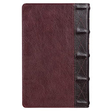 Load image into Gallery viewer, KJV Holy Bible, Giant Print Standard Size Premium Full Grain Leather Red Letter Edition - Thumb Index & Ribbon Marker, King James Version, Burgundy/Mahogany