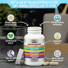 Load image into Gallery viewer, Immune Support with Quercetin Zinc 50mg Vitamin C 1000mg Vitamin D 5000 IU and Elderberry Turmeric Ginger for Adults Kids - 8 in 1 Vit D3 Immunity Defense Booster Supplement Vegan Friendly Made in USA