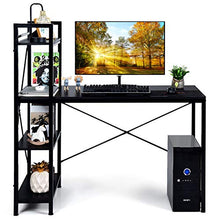 Load image into Gallery viewer, Tangkula Tower Computer Desk with 4 Tier Shelves, Study Writing Table with Storage Bookshelves, Modern Compact Home Office Workstation, 47.5" Tower PC with Steel Frame & Adjustabe Feet Pad