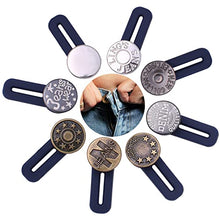 Load image into Gallery viewer, Elastic Button Extenders for Men and Women, Waist Extenders Adjustable for Pants, Trousers, Dress and Jeans, 6-Pack (Light Gray)