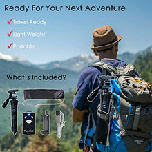 Load image into Gallery viewer, Fugetek 54" Tripod, Works with Phone & Camera, Use for Facetime, Video Calls, Teaching, Lightweight Aluminum, Removable Bluetooth Remote, Mount Smartphone, DSLR, Compatible with Apple Android, Black