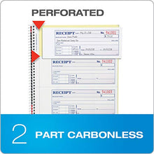 Load image into Gallery viewer, Adams Money and Rent Receipt Book, 2-Part Carbonless, 7-5/8" x 11", Spiral Bound, 200 Sets per Book, 4 Receipts per Page (SC1182), White/Canary