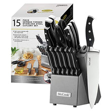 Load image into Gallery viewer, McCook MC25A Knife Sets,15 Pieces German Stainless Steel Kitchen Knife Block Set with Built-in Sharpener
