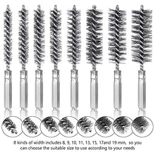Load image into Gallery viewer, 8 Pieces Wire Brush Drill Bore Cleaning Brush Set with 1/4 Inch Hex Shank Stainless Steel Wire Twisted Brush for Drill Impact Driver, 8 Sizes