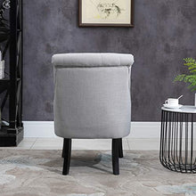 Load image into Gallery viewer, HOMCOM Accent Chair with Upholstered Fabric, Solid Wood Legs and Pillow, Perfect for The Living Room or Bedroom, Grey