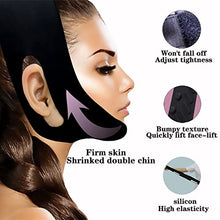 Load image into Gallery viewer, WIDVIH Silicone Double Chin Reducer,V Line Mask Facial Slimming Strap,Chin Up Mask Face Lifting Belt,Reusable Men And Women V Shaped Face And Neck Silicone Lifting Bandage To Tighten The Skin(Black)