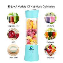 Load image into Gallery viewer, Diwenhouse Portable Blender , Personal Size Blender for Shakes and Smoothies Mini Juicer Cup 16 oz USB Rechargeable Battery Wireless Blue