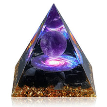 Load image into Gallery viewer, Hopeseed Orgone Pyramid for Positive Energy, Orgonite Amethyst&Obsidian Healing Crystal Pyramids for Reduce Stress Chakra Reiki Healing Meditation Attracts Lucky and Success
