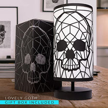 Load image into Gallery viewer, GAVIA Black Skull Lamp - 3-Way Dimmable Touch Control - Gothic Lamp - Gothic Decor - Goth Room Decor - Skeleton Lamp - Gothic Home Decor - Goth Lamp - Gothic Bedroom Decor - Goth Decor - Skull Light