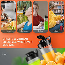 Load image into Gallery viewer, HadinEEon Blender with 3 Adjustable Speeds, Stainless Steel Personal Blender for Shakes and Smoothies, Powerful Smoothie Blender with 20oz & 10oz Tritan BPA Free Portable Travel Bottles
