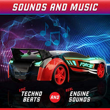 Load image into Gallery viewer, Force1 Techno Racer Remote Control Car for Kids - LED RC Car, High Speed Race Drift Car Toy with Music, Engine Sounds, Light Up Car Shell, and Easy Remote Control (Red)