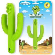 Load image into Gallery viewer, Cactus Baby Teething Toys Toothbrush | Self-Soothing Pain Relief Soft Silicone Teether Training Toothbrush for Babies, Toddlers, Infants, Boy and Girl | Natural Organic BPA Free | 3+ Months | Green