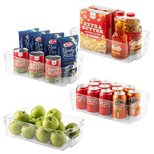 Load image into Gallery viewer, Set Of 10 Refrigerator Organizer Bins - 5 Wide and 5 Narrow Stackable Fridge Organizers for Freezer, Kitchen, Countertops, Cabinets - Clear Plastic Pantry Storage Rack