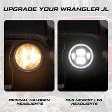 Load image into Gallery viewer, Kiwi Master 9 Inch Round LED Headlights Halo DRL for Jeep Gladiator JT 2018-2023 Jeep Wrangler JL Accessories High Low Beam Headlight with Daytime Running Lights (New Version Adjustable Screw)