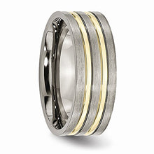 Load image into Gallery viewer, ICE CARATS Titanium Grooved Yellow Plated 8mm Brushed Wedding Ring Band Size 11.50 Fashion Jewelry for Women Gifts for Her