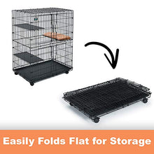 Load image into Gallery viewer, MidWest Cat Playpen / Cat Cage Includes 3 Adjustable Resting Platforms, Removable Leak-Proof Pan, Easy 2-Door Top / Bottom Access & 4-locking Wheel Casters