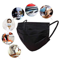 Load image into Gallery viewer, Wecolor 100 PCS Disposable 3 Ply Earloop Face Masks, Suitable for Home, School, Office and Outdoors (Black)