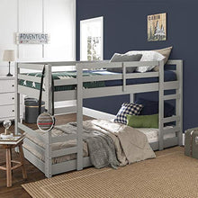 Load image into Gallery viewer, Walker Edison Alexander Classic Solid Wood Stackable Jr Twin over Twin Bunk Bed, Twin over Twin, Grey