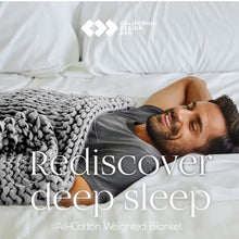 Load image into Gallery viewer, Handmade Chunky Knit Weighted Blanket 15 Pounds, 100% Cotton No Fillers, Breathable, Soft & Calming, All-Season Evenly Weighted Throw (Light Gray)